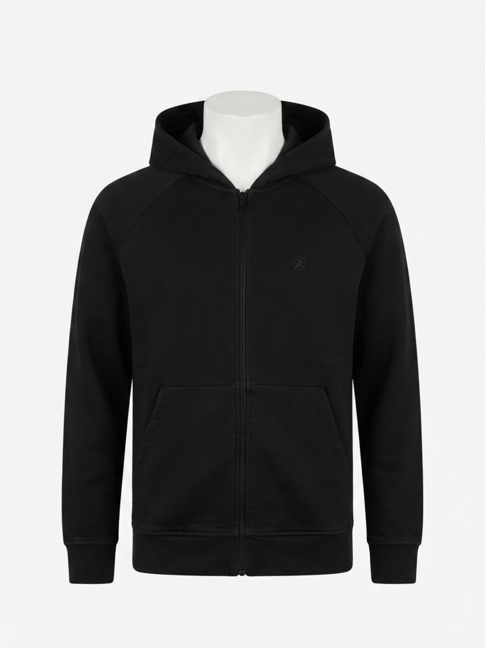 J.Lindeberg Throw Zip Hood Ring Loop Sweat Black Full Zip Hoodie 100% cotton